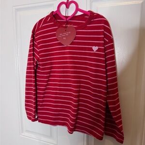 Cat & Jack Red and White Striped Long Sleeve Tee